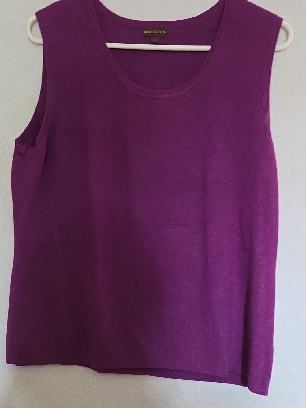 Multiples Magenta Scoop Neck Knit Tank
